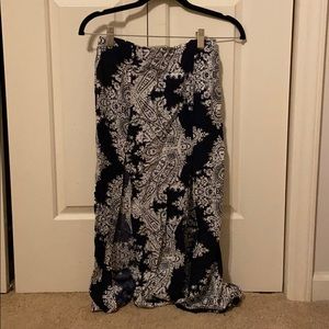 Blue paisley maxi skirt